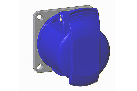 2CMA193146R1000 2P+E Panel Mounted Socket Outlet, Minimized Flange, Straight. Replaces Part# 216R6