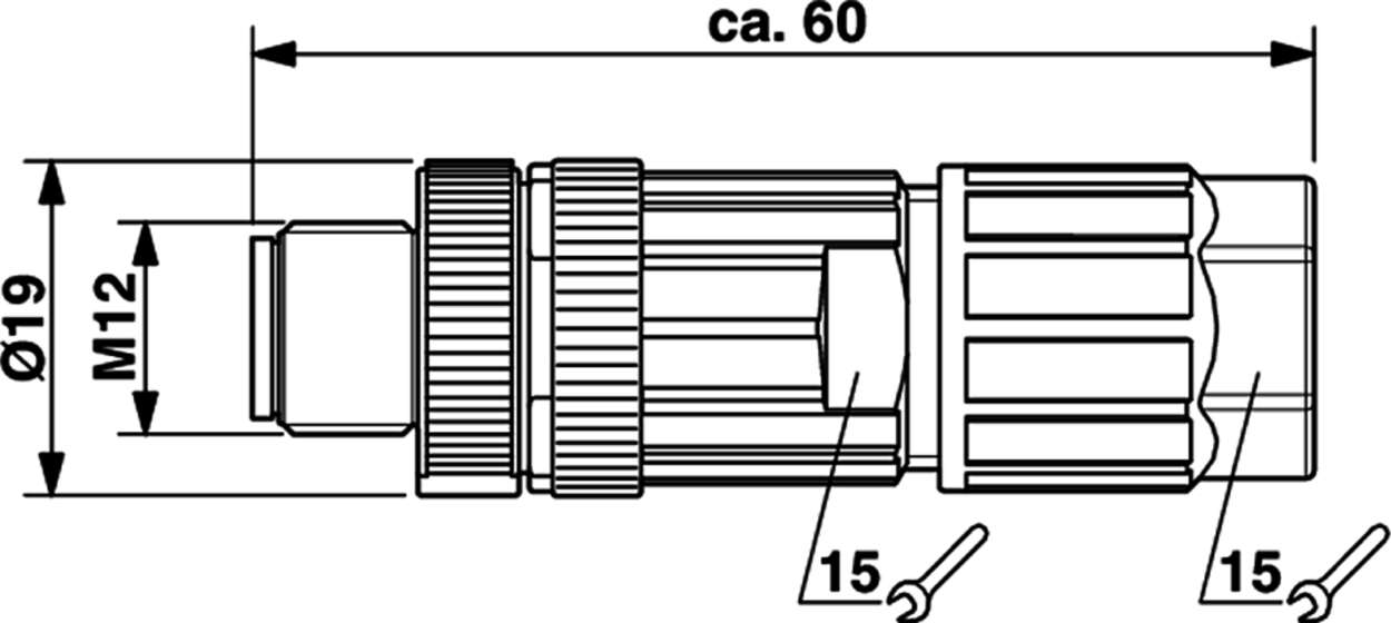 Actuator Sensor cable assembly|Configurable connector|M 12|M 12