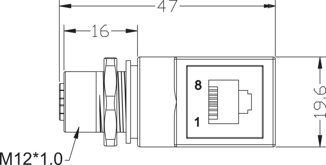 Actuator Sensor cable assembly|Panel connector|RJ45|RJ45