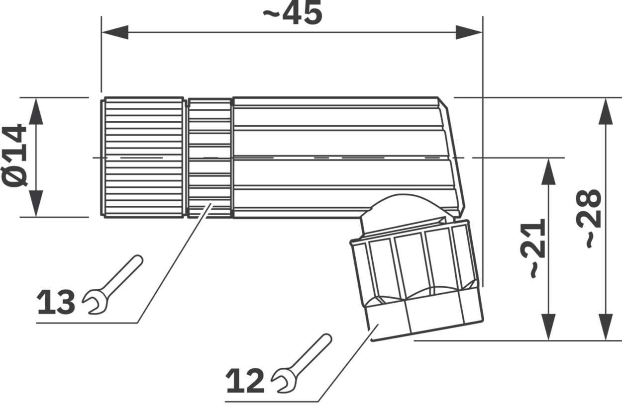 Actuator Sensor cable assembly|Configurable connector|M 8|M 8
