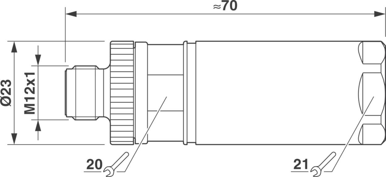 Actuator Sensor cable assembly|Configurable connector|M 12|M 12