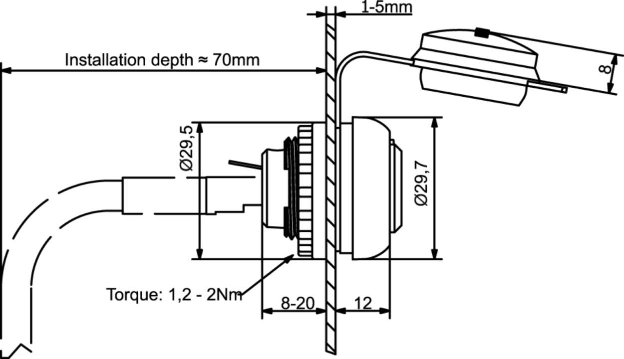 Actuator Sensor cable assembly|Panel connector|RJ45|RJ45