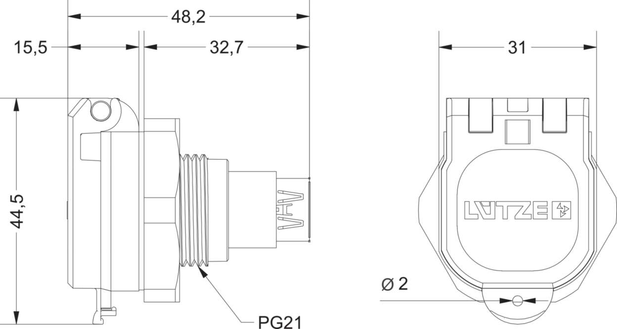 Actuator Sensor cable assembly|Panel connector|USB|USB