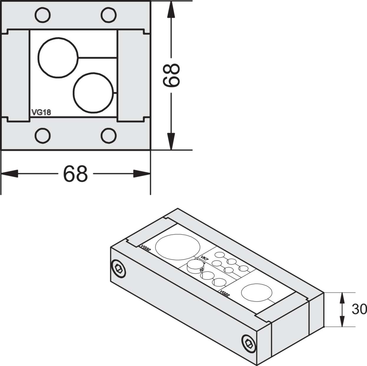 Cable fitting + accessories|Cablefix Vario|Aluminium|AKLR
