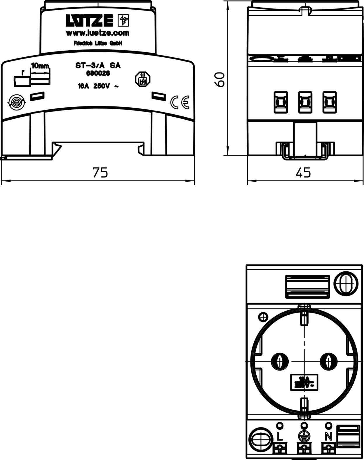 Cable accessories|Socket|ST-3/A|Push In