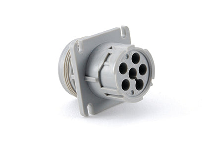 AHD10-6-12P 6 Position Receptacle, Male, Flange, Threaded Rear
