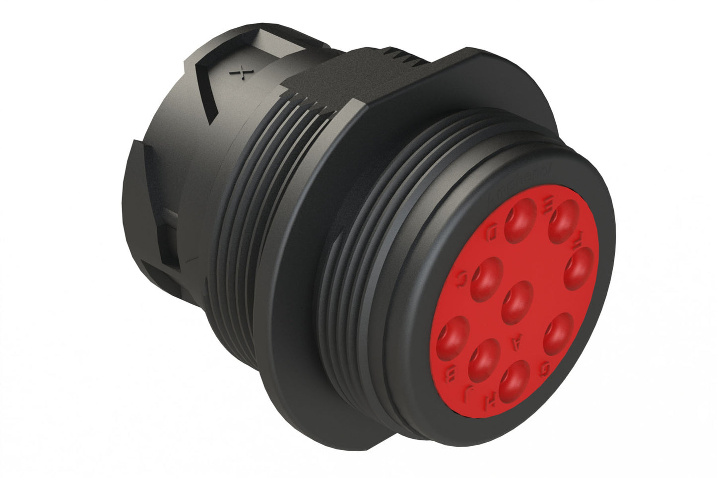 AHD10-9-1939P-B022 9 Position, J1939-13 Type 1 Panel Mount Receptacle, D-Hole. HD10-9-1939P-B022