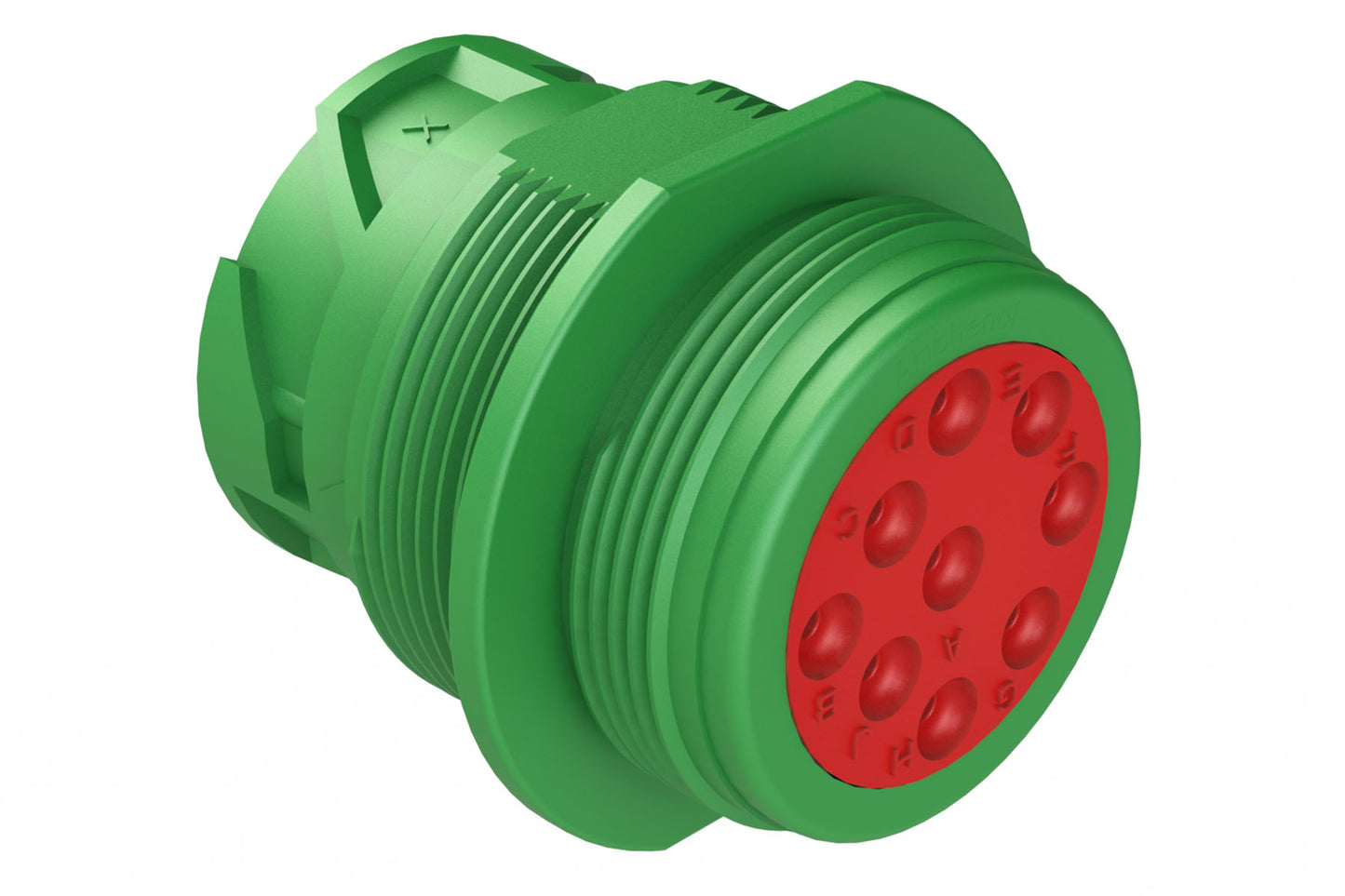 AHD10-9-1939P-BP80 9 Position, Receptacle, Jam Mount, Type 2. HD10-9-1939P-BP03