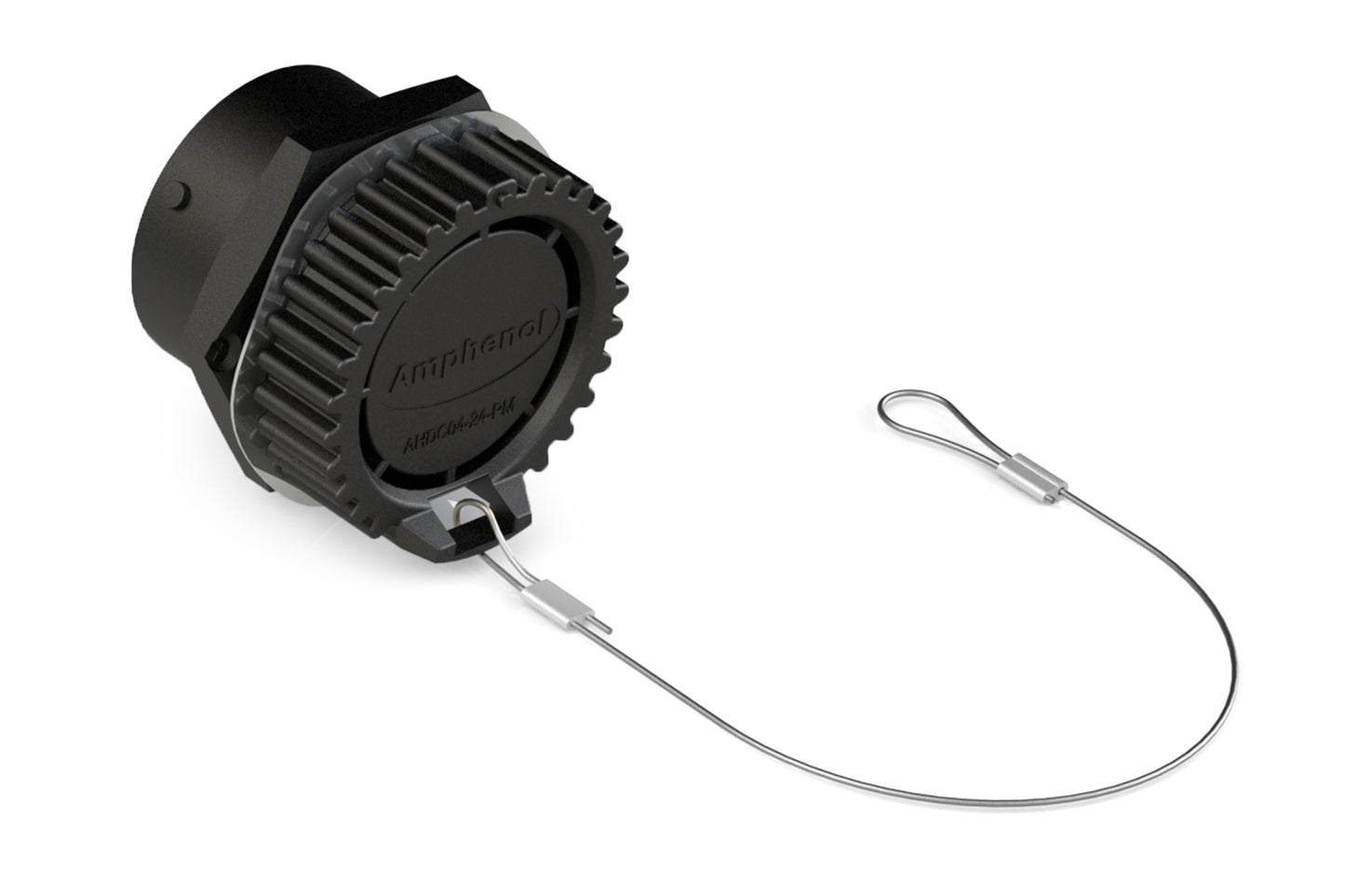 AHDC04-24-PMT Protective Cap for Plugs, Shell Size 24 Panel Mount with Nylon Cord