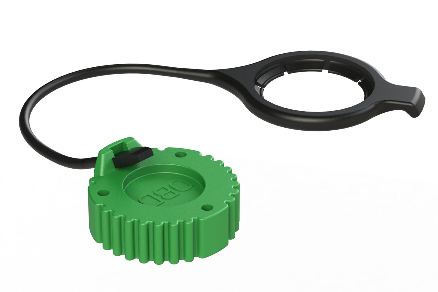 AHDC169-T-OBDGN AHD Series 9 Pin Receptacle Cap w/ Rubber Tether OBD GREEN