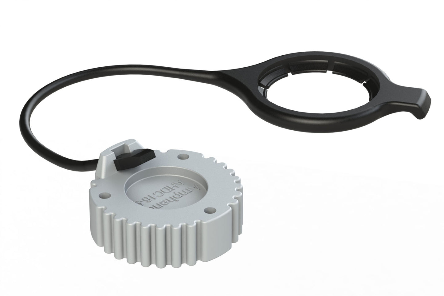 AHDC169-T AHD Series 9 Pin Receptacle Cap w/ Rubber Tether. HDC16-9-JDL