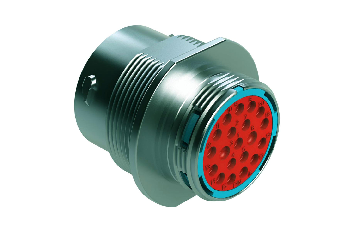 AHDM04-18-20PR 20 Position Receptacle, Pin, Shell Size 18, Reduced Diameter Seal, Wide Thread. HD34-18-20PE