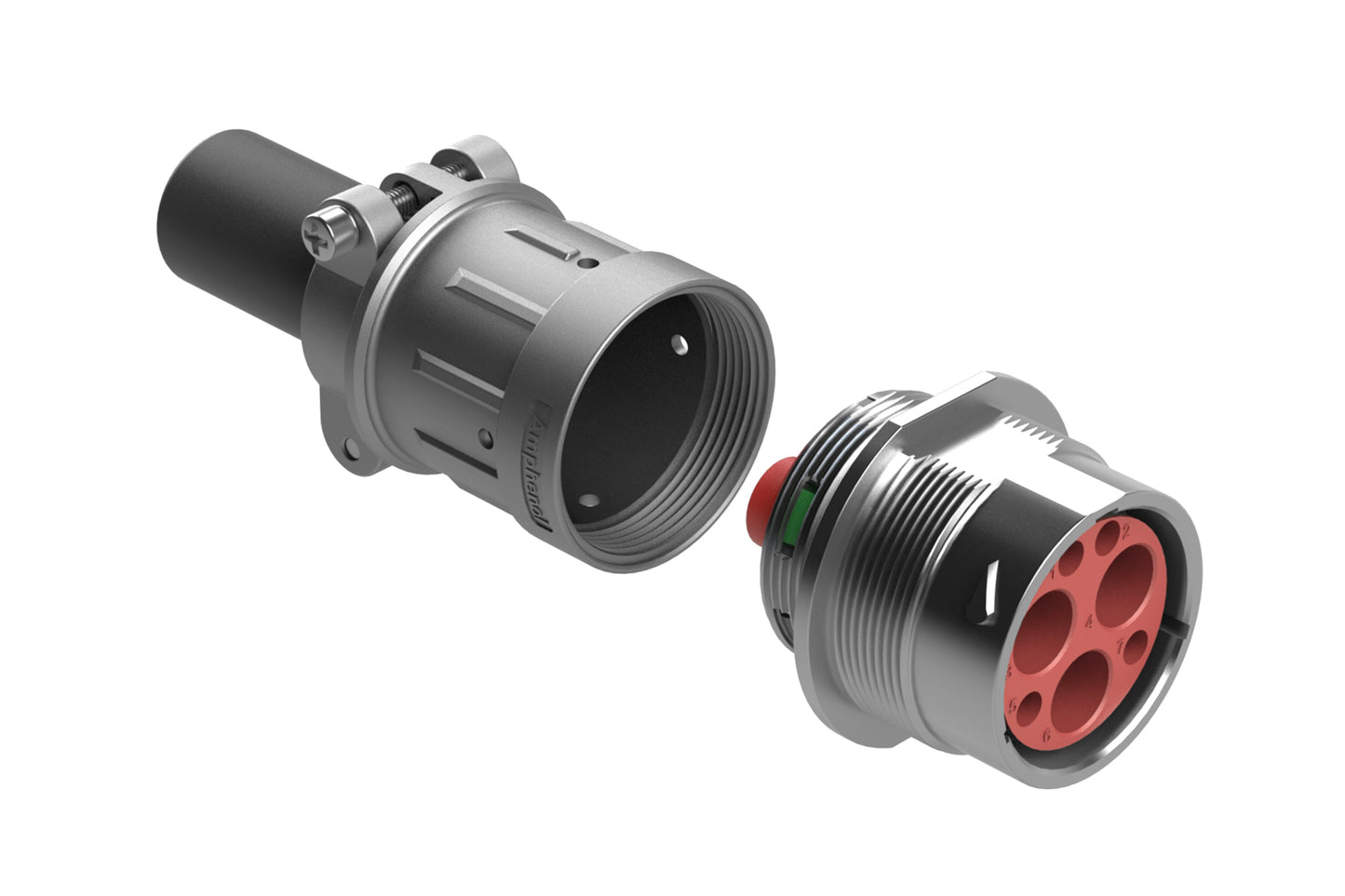 AHDM04-24-07PN-CL22-059 7 Position Receptacle Kit, Pin, Shell Size 24, Standard Seal, Wide Thread, Cable Clamp Backshell