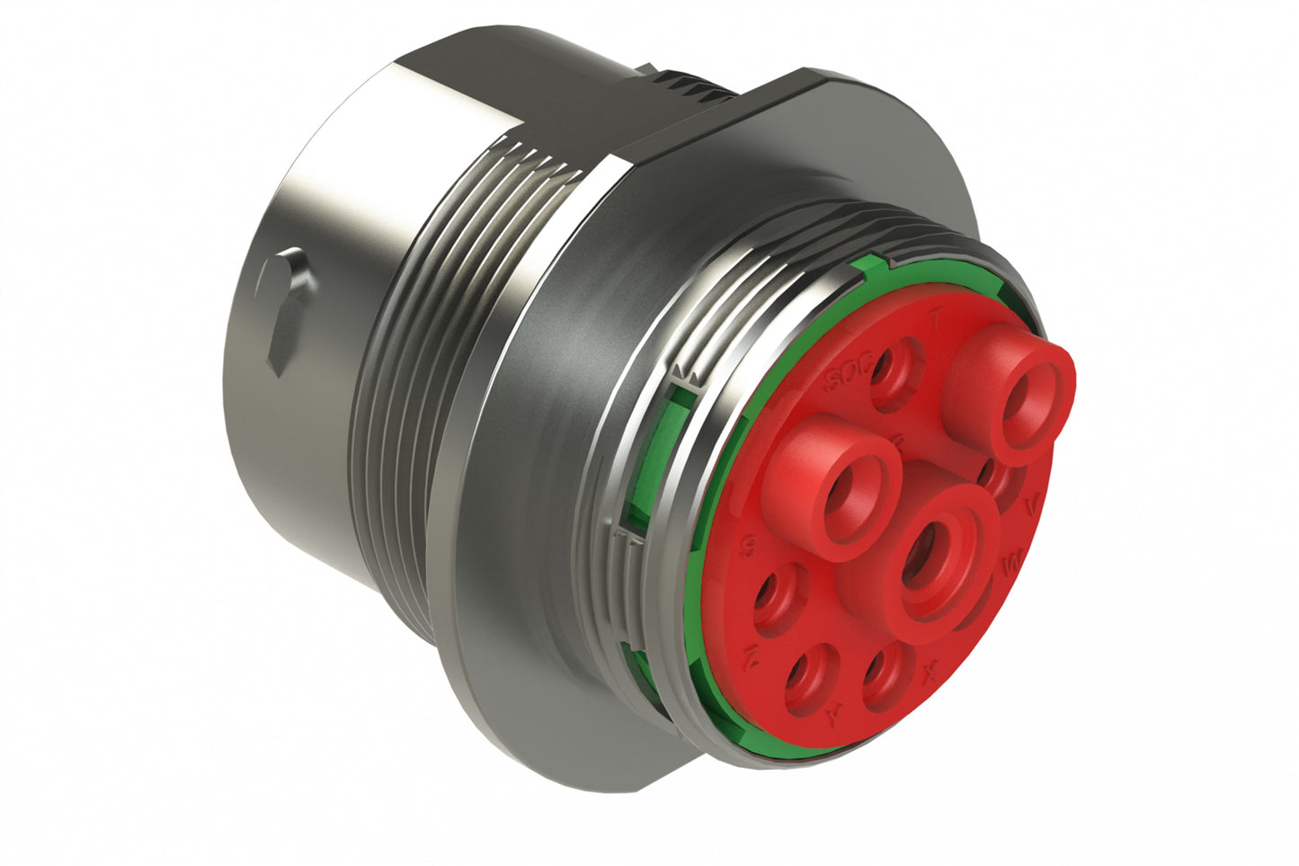 AHDM04-24-09SN 9 Position Receptacle, Socket, Shell Size 24, Normal Diameter Seal (Green Adapter), Wide Thread. HD34-24-9SN