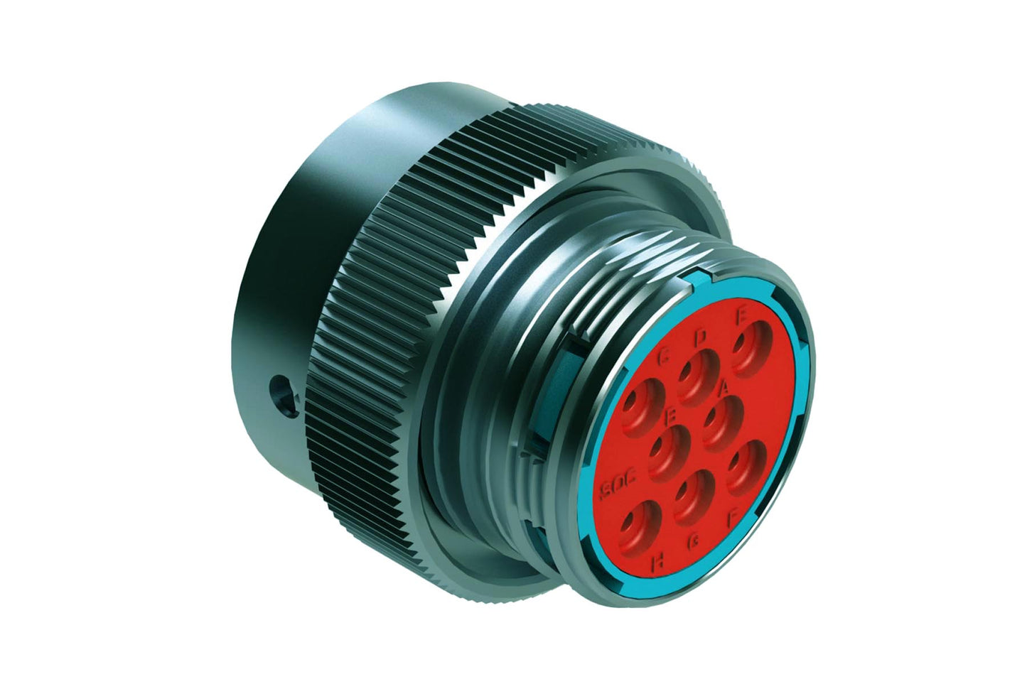 AHDM06-18-08SR 8 Position Plug, Shell Size 18, Socket, Reduced Diameter Seal, Wide Thread. HD36-18-8SE