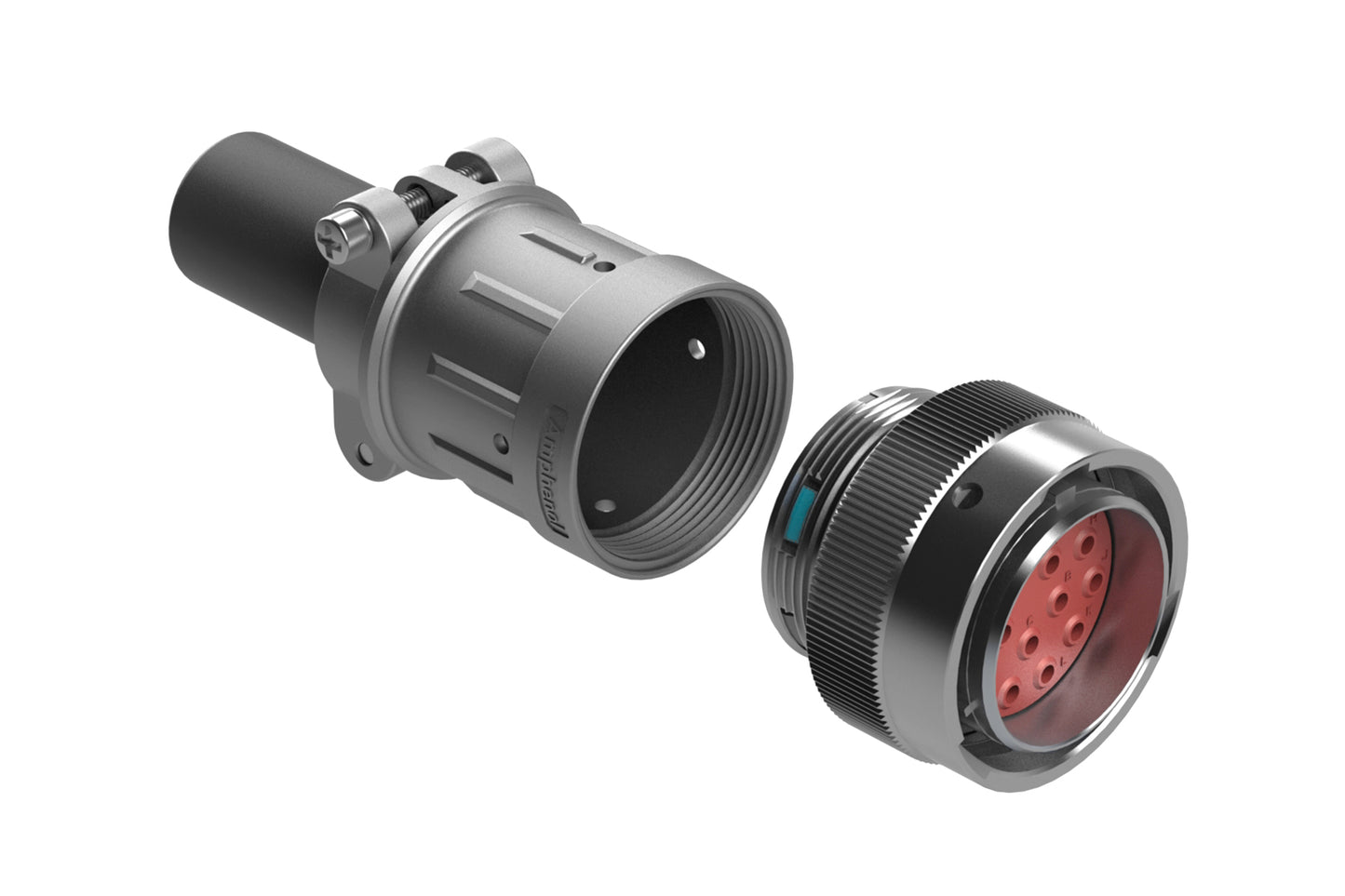 AHDM06-24-16PR-059 16 Position Plug Kit, Shell Size 24, Socket, Reduced Diameter Seal, Wide Thread, Cable Clamp Backshell. HD36-24-16PE-059