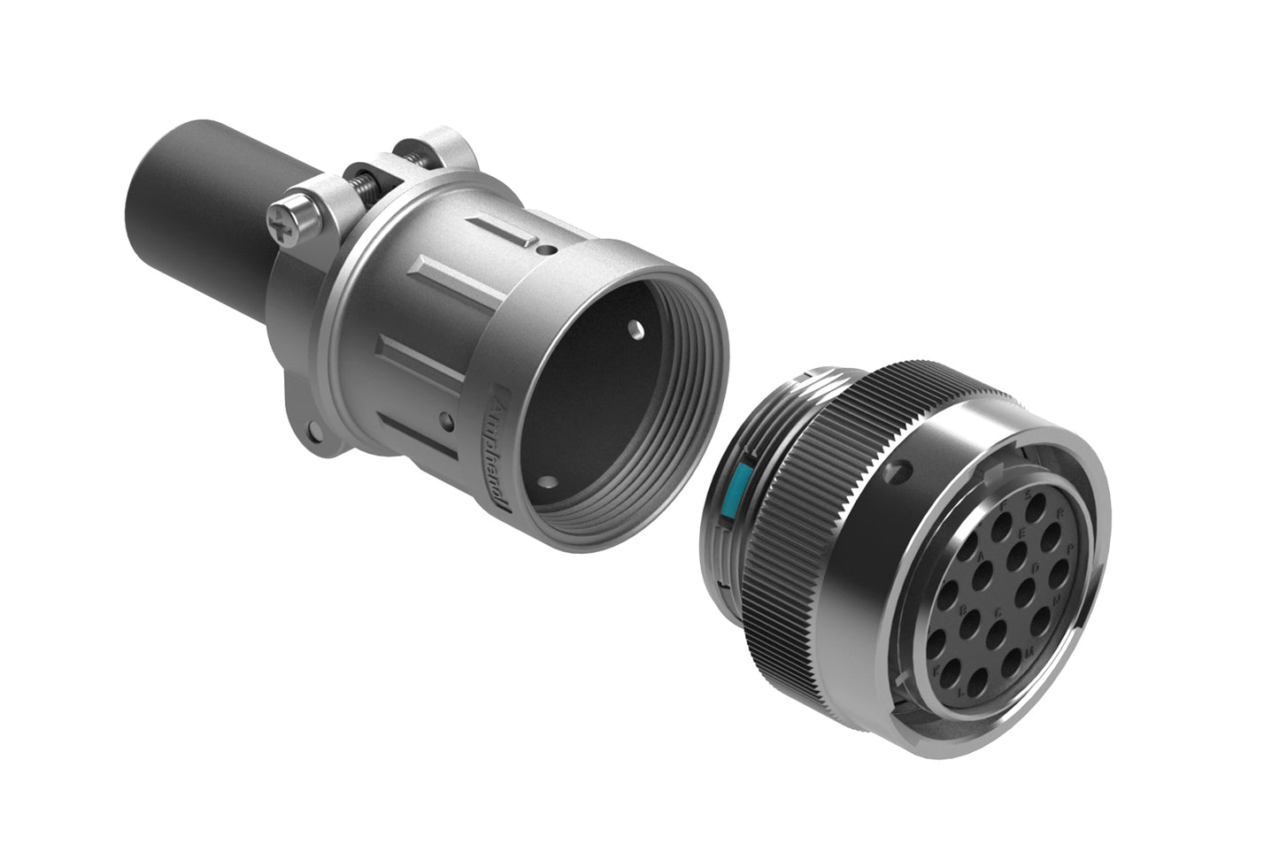 AHDM06-24-16SR-059 16 Position Plug Kit, Shell Size 24, Socket, Reduced Diameter Seal, Wide Thread, Cable Clamp Backshell. HD36-24-16SE-059