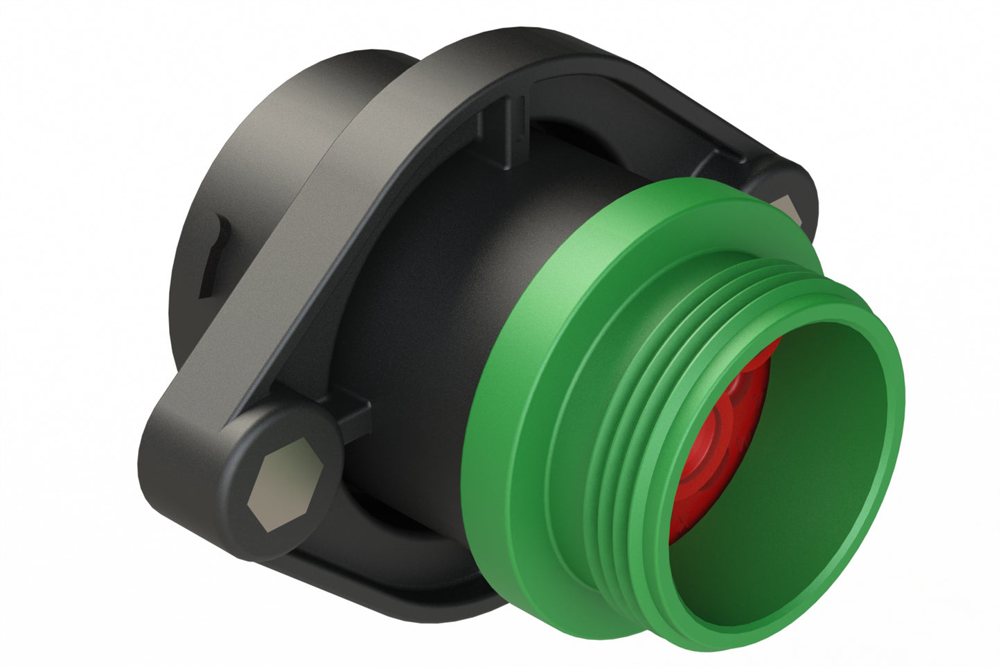 AHDP02-24-09SN-STA 9 Position Sealed Panel Mount Receptacle, Socket, Shell Size 24, Normal Diameter Seal (Green Adapter), Small Thread Adapter