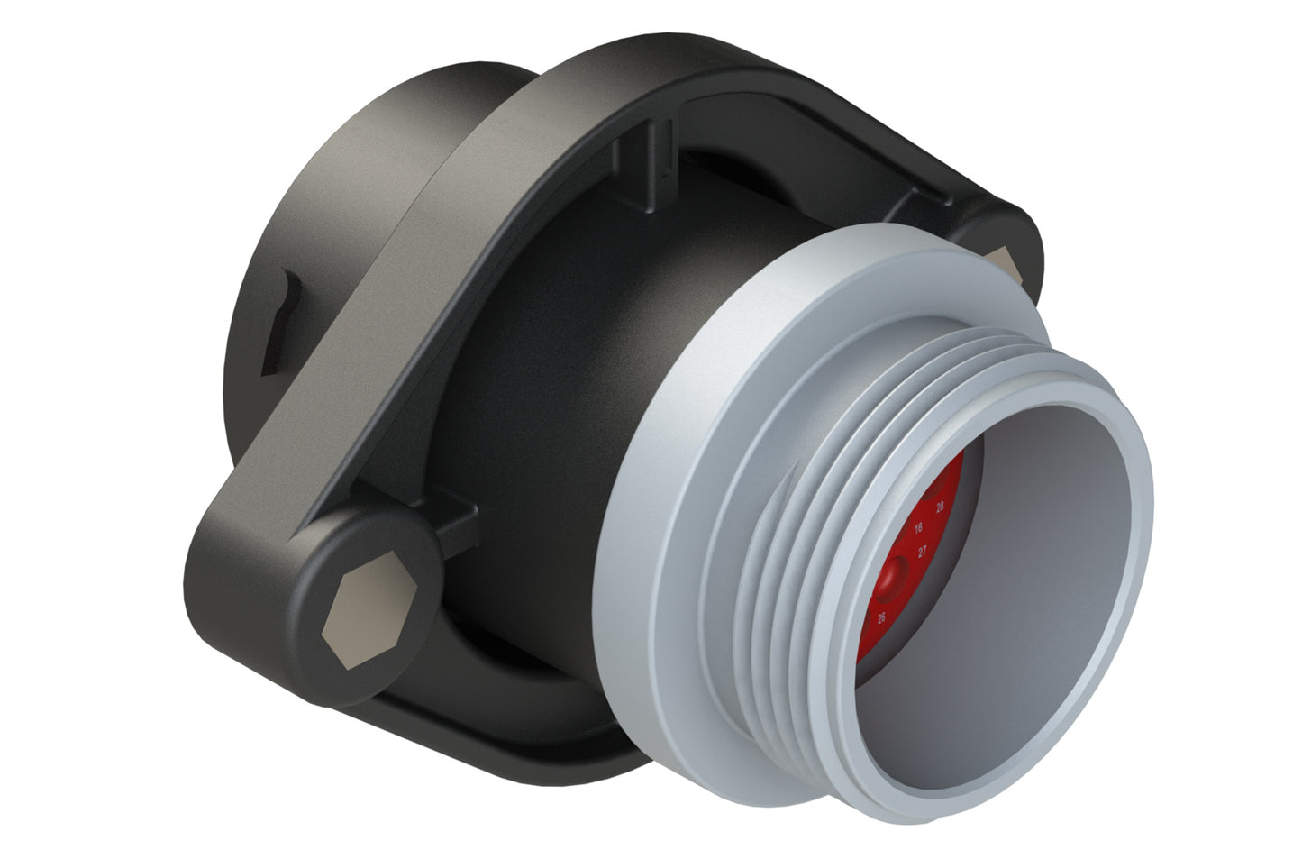 AHDP02-24-31PT-STA 31 Position Panel Mount Receptacle, Pin, Shell Size 24, Thin Diameter Seal (Grey Adapter), Small Thread Adapter