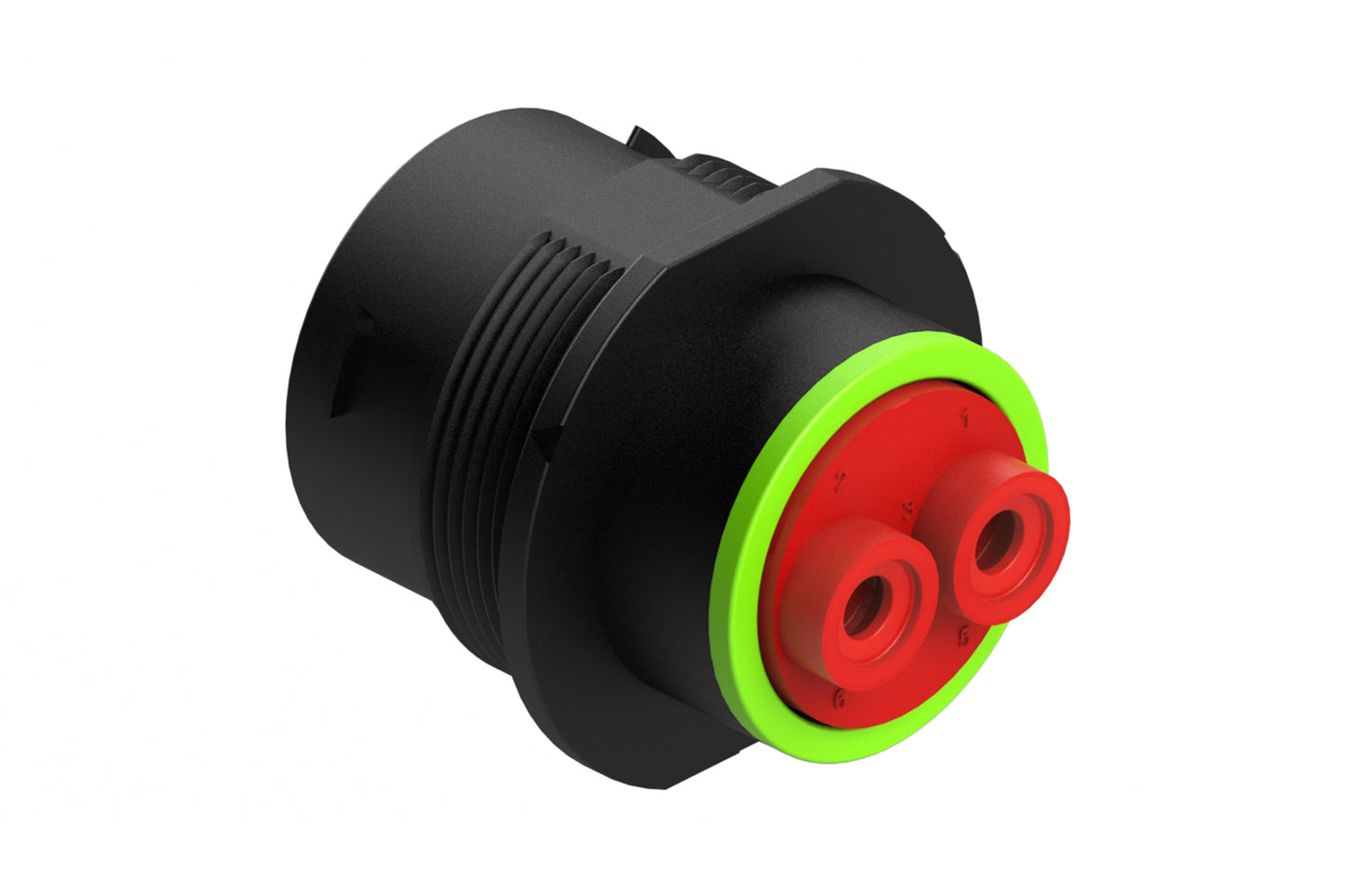 AHDP04-18-06PN-SRAC030 2 Position Receptacle, Pin, Shell Size 18, Normal Diameter Seal (Green Adapter), Smooth Ring Adapter. HDP24-18-6PN-C030