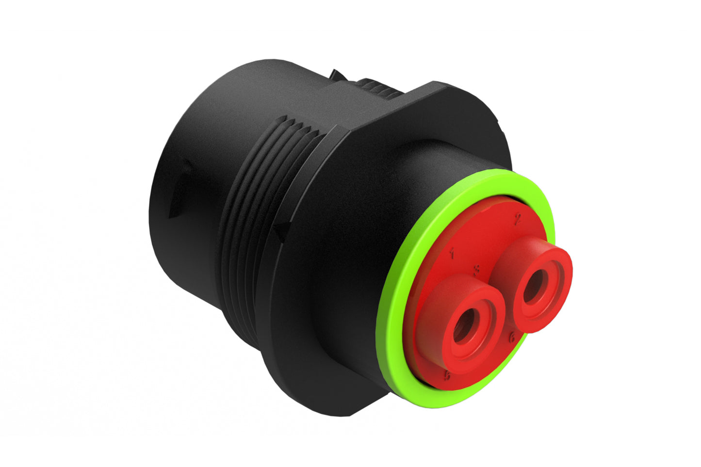 AHDP04-18-06SN-SRAC030 2 Position Receptacle, Socket, Shell Size 18, Normal Diameter Seal (Green Adapter), Smooth Ring Adapter. HDP24-18-6SN-C030