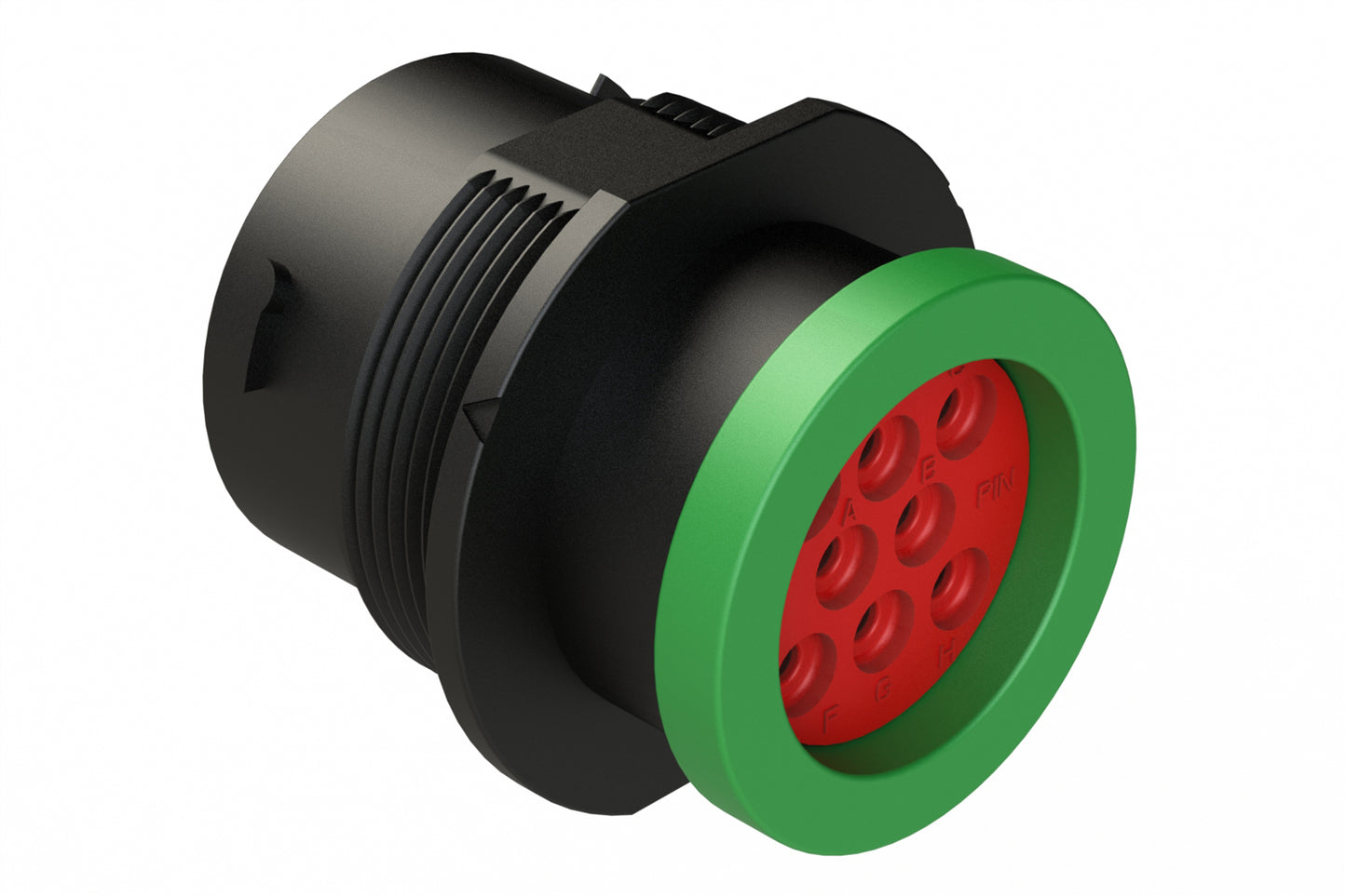 AHDP04-18-08PN-BRA 8 Position Receptacle, Pin, Shell Size 18, Normal Diameter Seal (Green Adapter), Backshell Ring Adapter. HDP24-18-8PN-L017