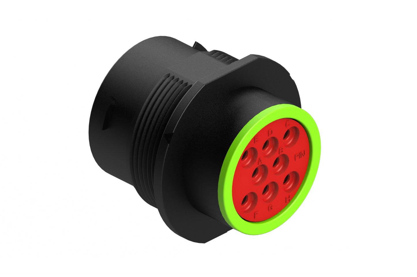 AHDP04-18-08PN-SRA 8 Position Receptacle, Pin, Shell Size 18, Normal Diameter Seal (Green Adapter), Smooth Ring Adapter. HDP24-18-8PN