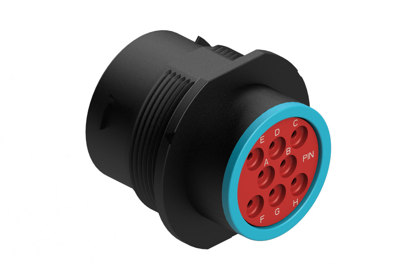 AHDP04-18-08PR-SRA 8 Position Receptacle, Pin, Shell Size 18, Reduced Diameter Seal (Blue Adapter), Smooth Ring Adapter. HDP24-18-8PE