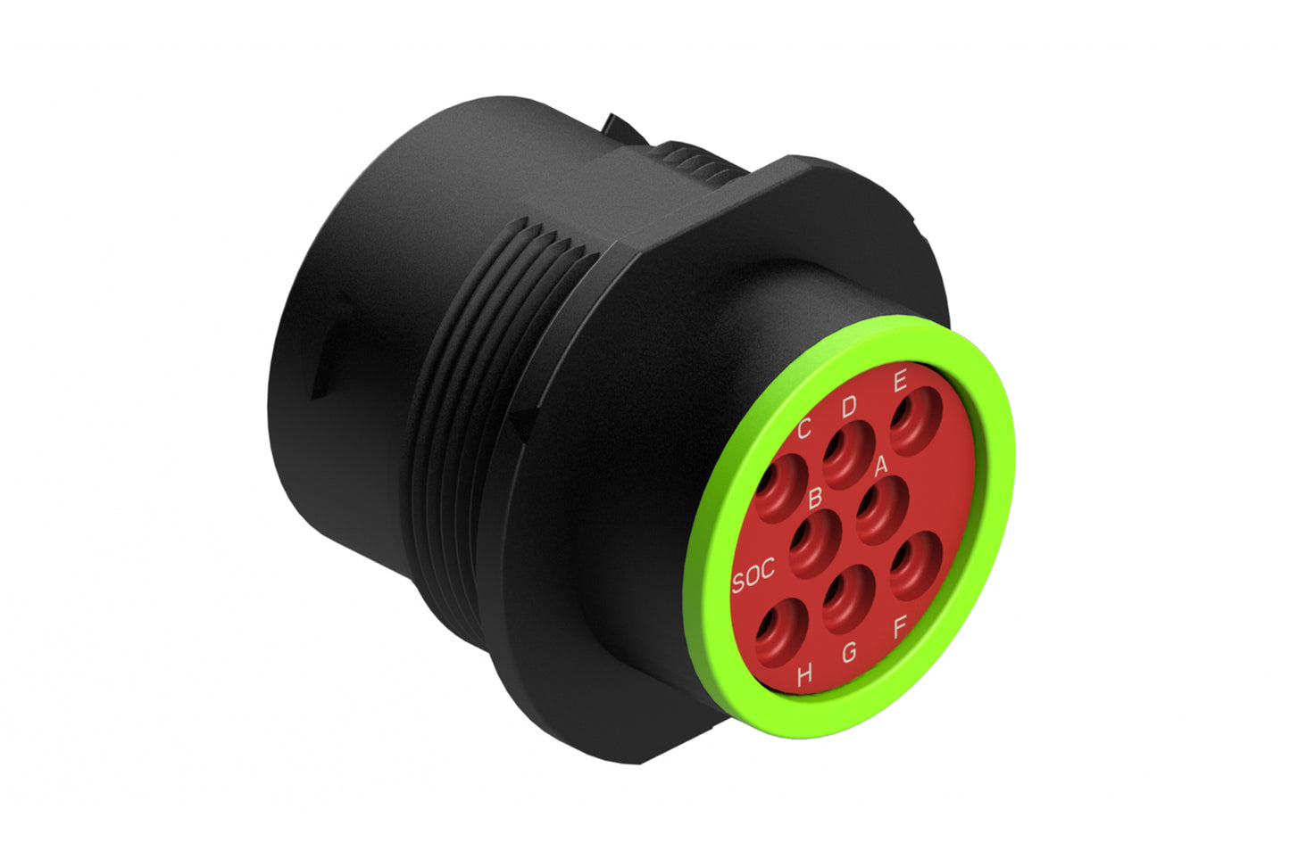 AHDP04-18-08SN-SRA 8 Position Receptacle, Socket, Shell Size 18, Normal Diameter Seal (Green Adapter), Smooth Ring Adapter. HDP24-18-8SN