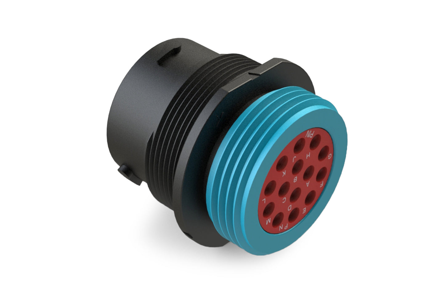 AHDP04-18-14PR-WTA 14 Position Receptacle, Pin, Shell Size 18, Reduced Diameter Seal (Blue Adapter), Wide Thread Adapter. HPD24-18-14PE-L024
