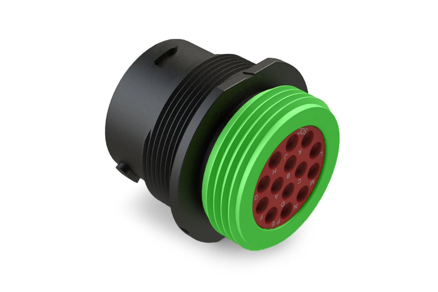 AHDP04-18-14SN-WTA 14 Position Receptacle, Socket, Shell Size 18, Normal Diameter Seal (Green Adapter), Wide Thread Adapter. HDP24-18-14SN-L024