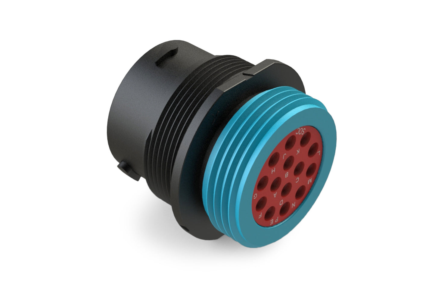 AHDP04-18-14SR-WTA 14 Position Receptacle, Socket, Shell Size 18, Reduced Diameter Seal (Blue Adapter), Wide Thread Adapter. HDP24-18-14SE-L024