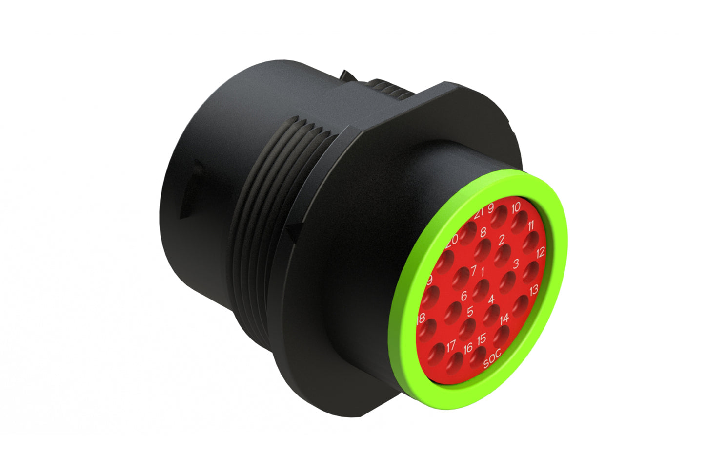 AHDP04-18-21SN-SRA 21 Position Receptacle, Socket, Shell Size 18, Normal Diameter Seal (Green Adapter), Smooth Ring Adapter. HDP24-18-21SN