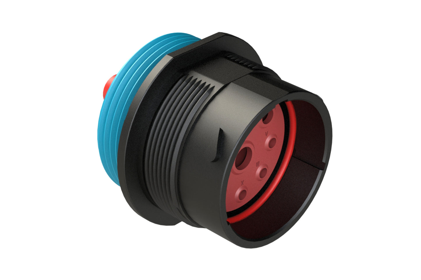 AHDP04-24-09PR-WTA 9 Position Receptacle, Pin, Shell Size 24, Reduced Diameter Seal (Blue Adapter), Wide Thread Adapter. HDP24-24-9PE-L024