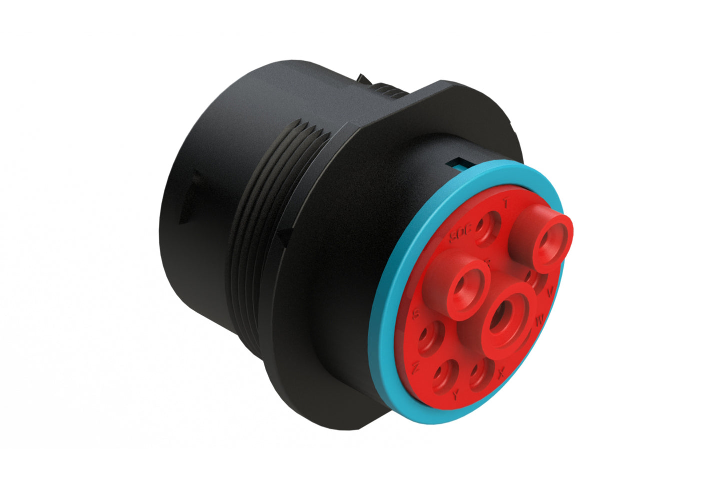 AHDP04-24-09SR-SRA 9 Position Receptacle, Socket, Shell Size 24, Reduced Diameter Seal (Blue Adapter), Smooth Ring Adapter, Dustcap Included. HDP24-24-9SE