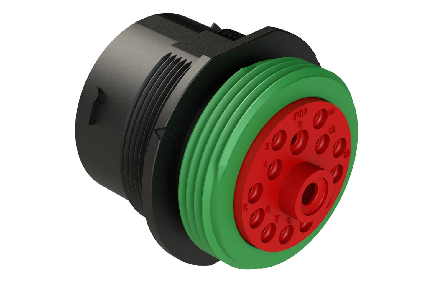 AHDP04-24-14PN-WTA 14 Position Receptacle, Pin, Shell Size 24, Normal Diameter Seal (Green Adapter), Wide Thread Adapter. HDP24-24-14PN-L024