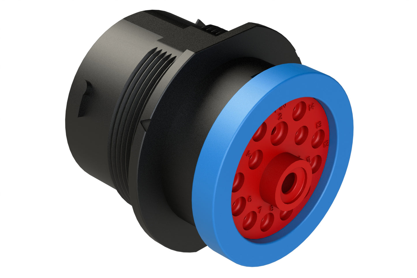 AHDP04-24-14PR-BRA 14 Position Receptacle, Pin, Shell Size 24, Reduced Diameter Seal (Blue Adapter), Backshell Ring Adapter. HDP24-24-14PE-L017