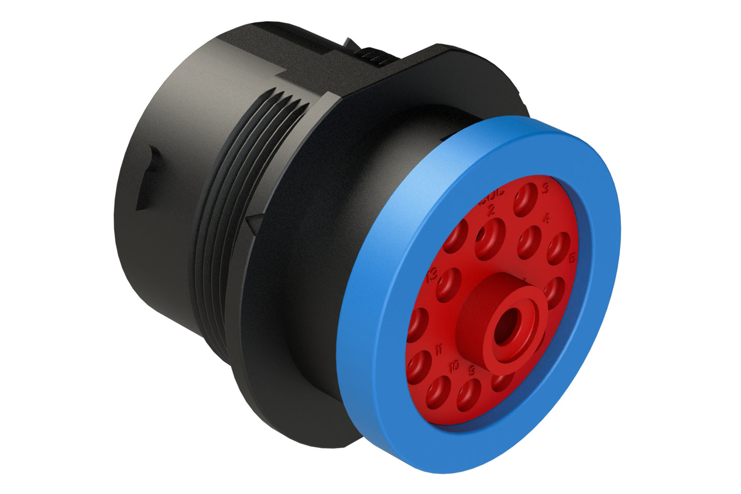 AHDP04-24-14SR-BRA 14 Position Receptacle, Socket, Shell Size 24, Reduced Diameter Seal (Blue Adapter), Backshell Ring Adapter. HDP24-24-14SE-L017