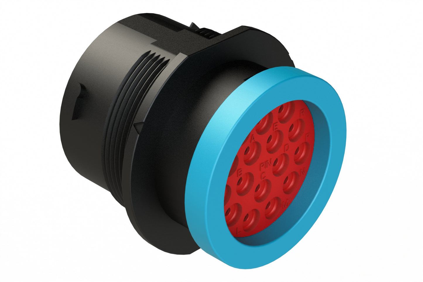 AHDP04-24-16PR-BRA 16 Position Receptacle, Pin, Shell Size 24, Reduced Diameter Seal (Blue Adapter), Backshell Ring Adapter. HDP24-24-16PE-L017