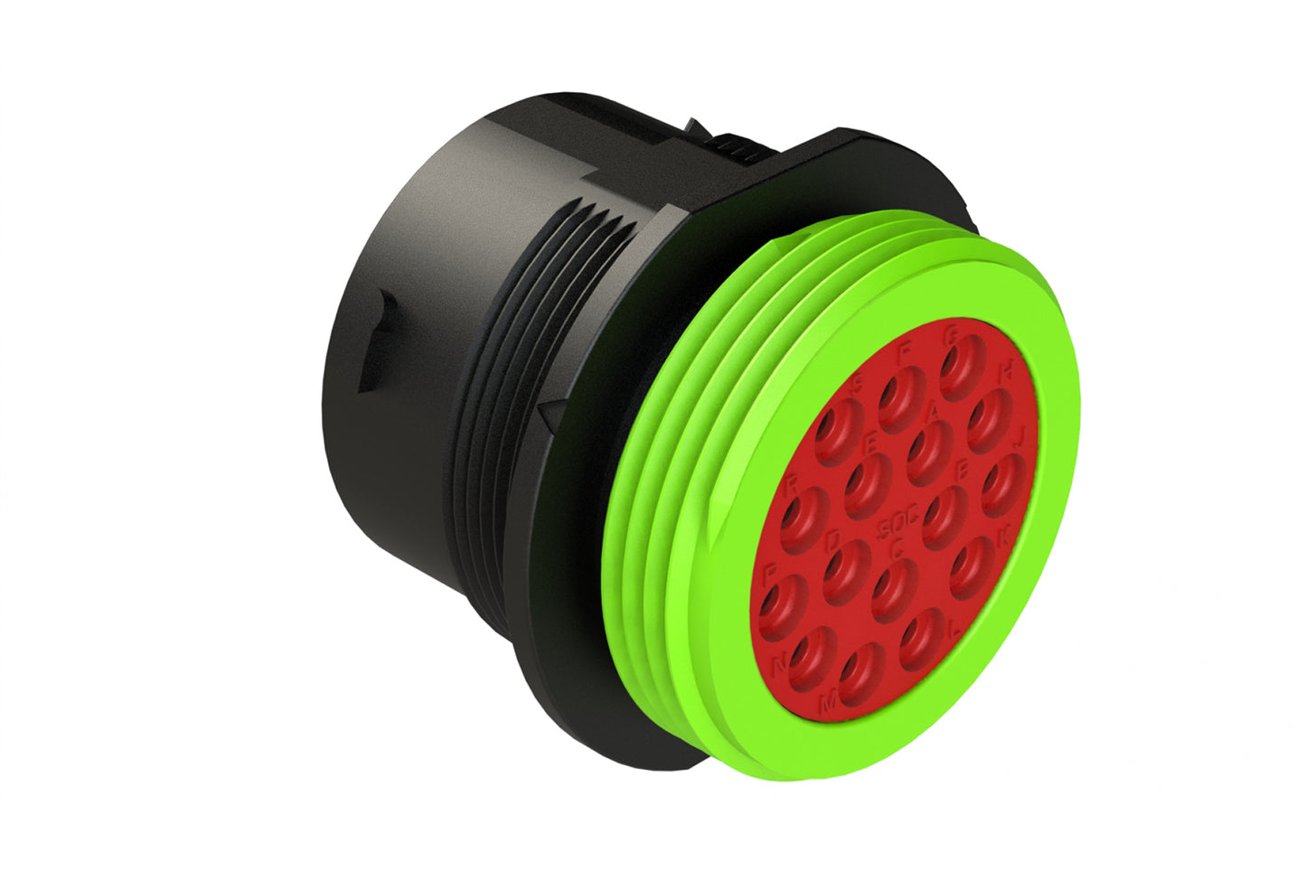 AHDP04-24-16SN-WTA 16 Position Receptacle, Socket, Shell Size 24, Normal Diameter Seal (Green Adapter), Wide Thread Adapter. HDP24-24-16SN-L024