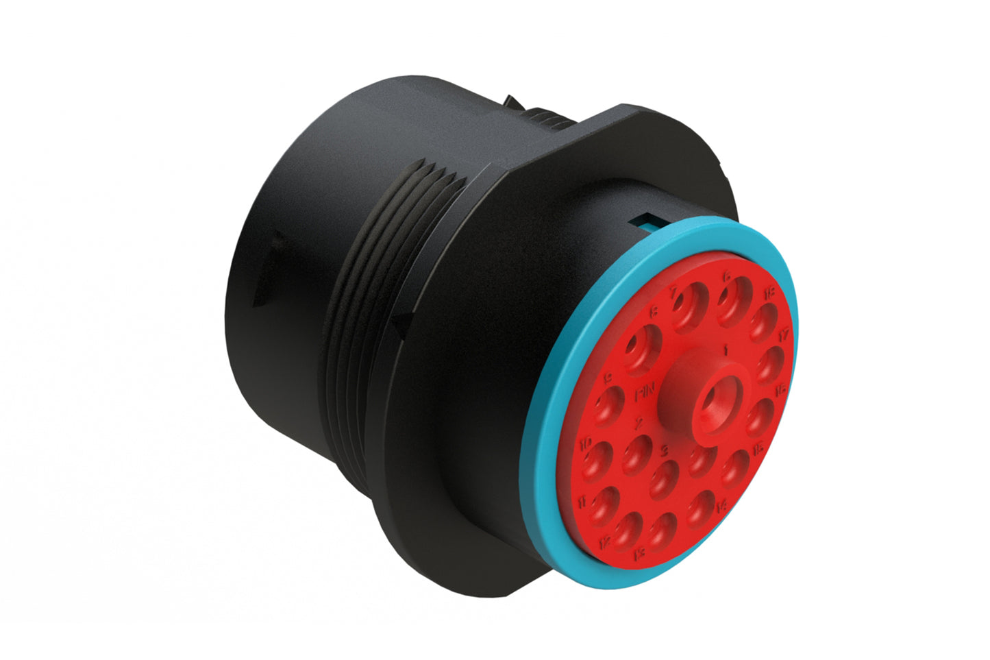 AHDP04-24-18PR-SRA 18 Position Receptacle, Pin, Shell Size 24, Reduced Diameter Seal (Blue Adapter), Dustcap Included. HDP24-24-18PE