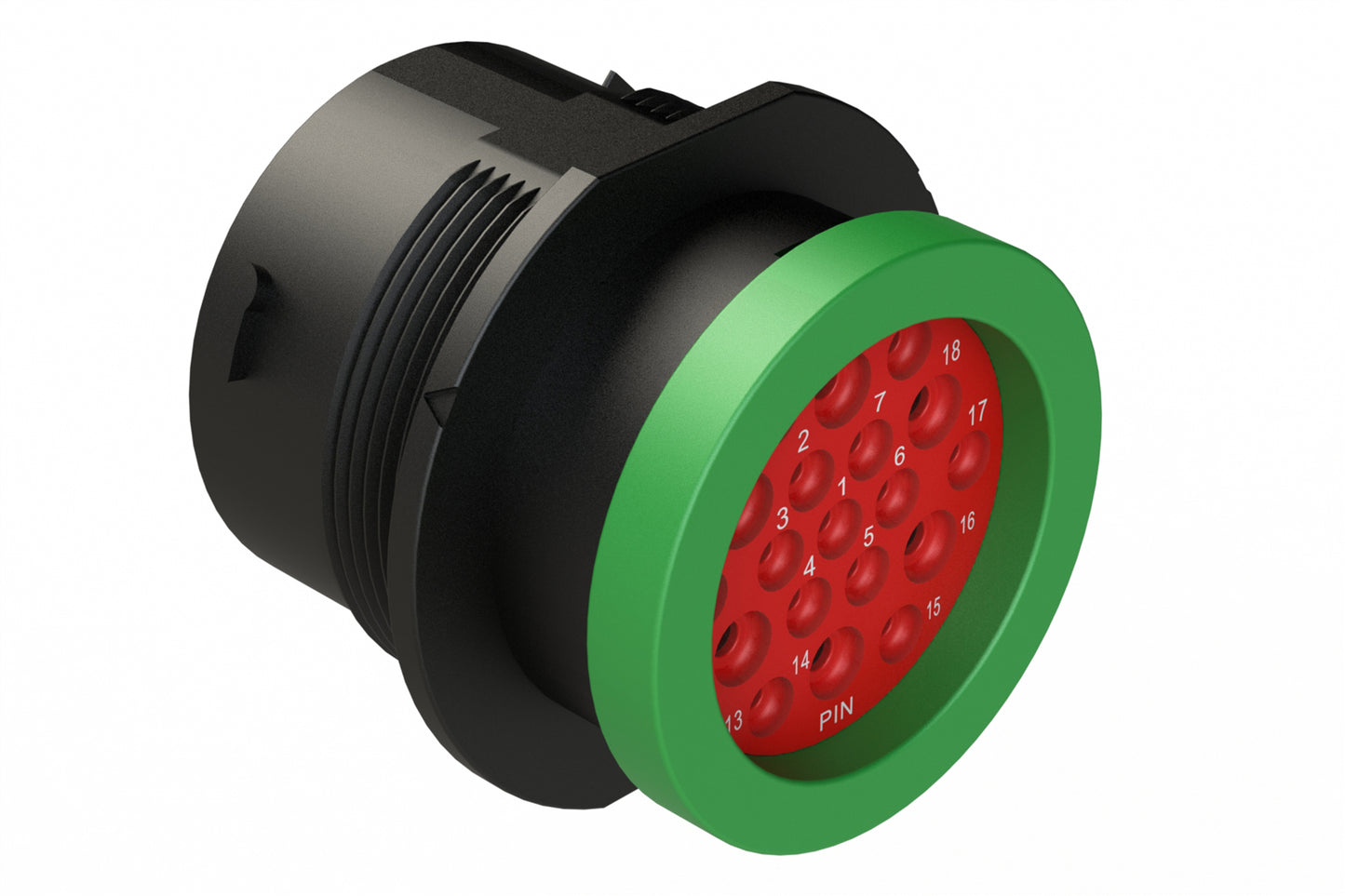 AHDP04-24-19PN-BRA 19 Position Receptacle, Pin, Shell Size 24, Normal Diameter Seal (Green Adapter), Backshell Ring Adapter. HDP24-24-19PN-L017