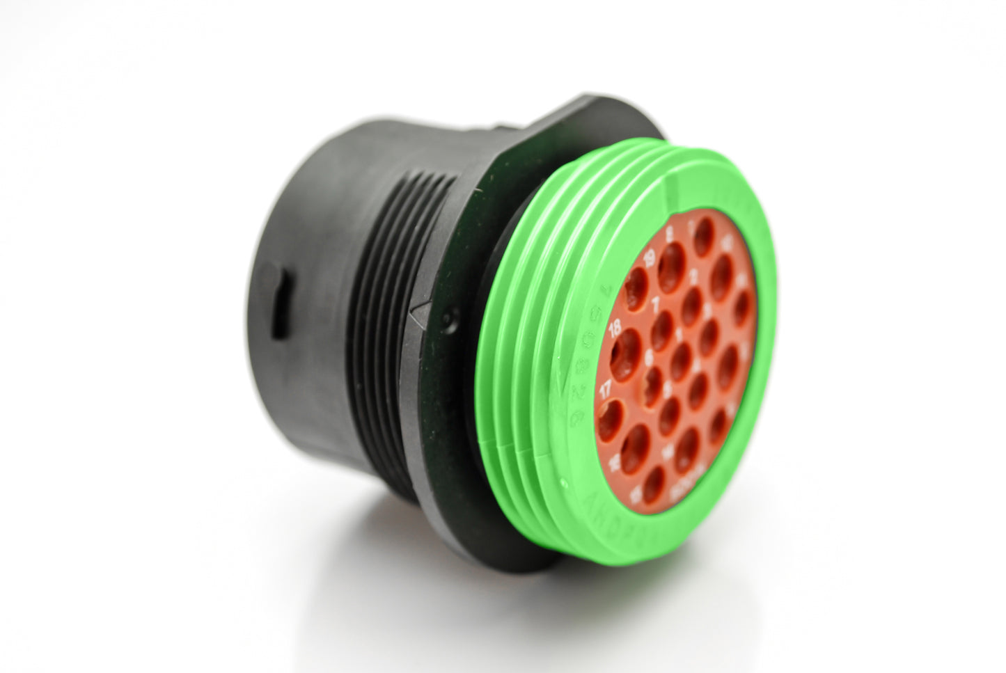 AHDP04-24-19SN-WTA 19 Position Receptacle, Socket, Shell Size 24, Normal Diameter Seal (Green Adapter), Wide Thread Adapter. HDP24-24-19SN-L024