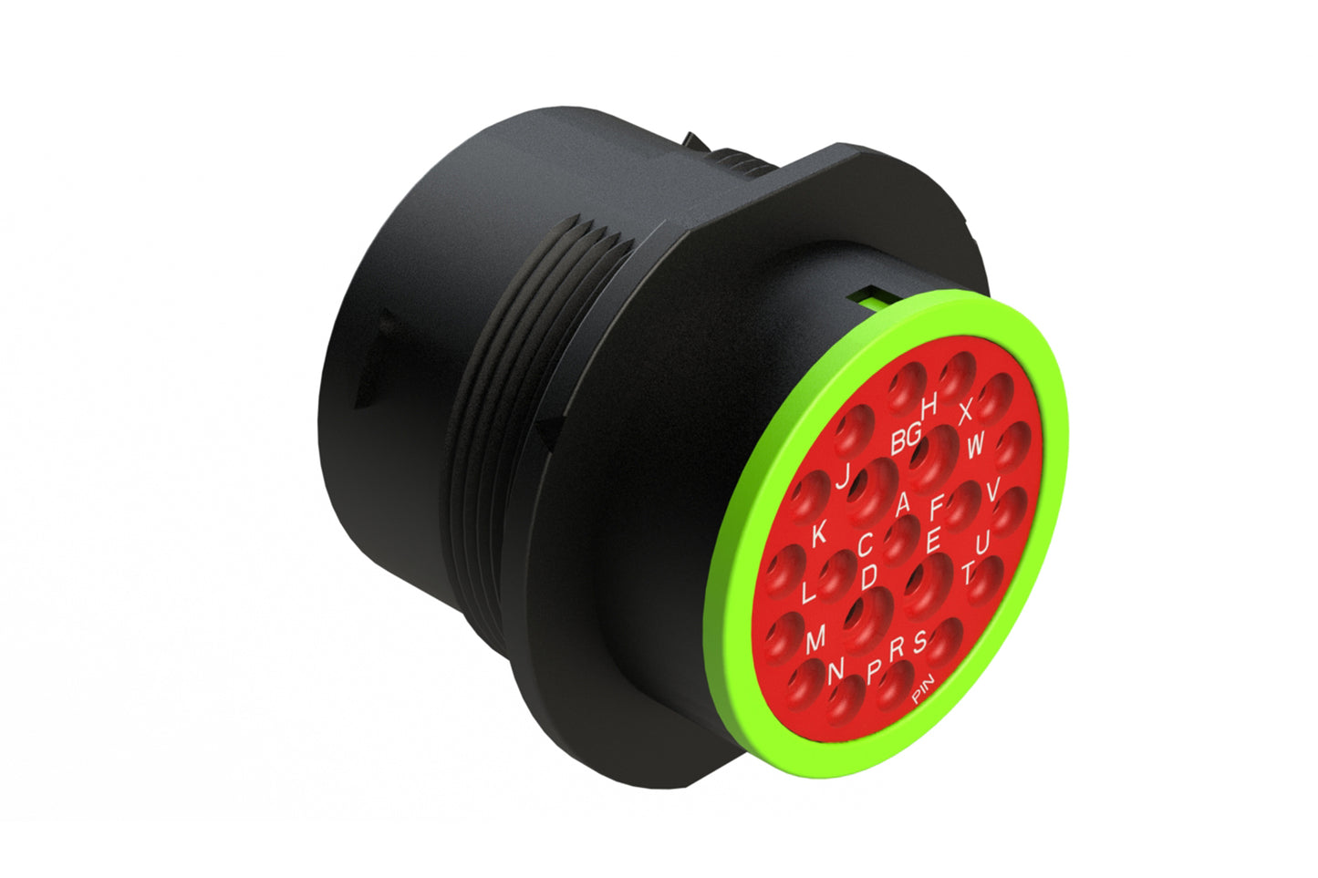 AHDP04-24-21PN-SRA 21 Position Receptacle, Pin, Shell Size 24, Normal Diameter Seal (Green Adapter), Smooth Ring Adapter. HDP24-24-21PN