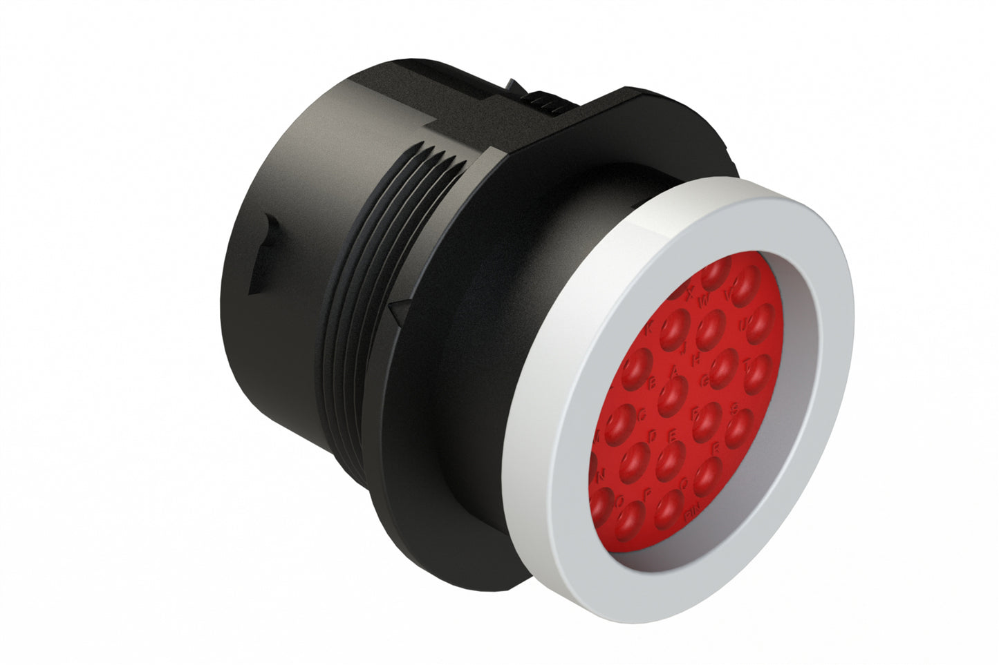 AHDP04-24-23PT-BRA 23 Position Receptacle, Pin, Shell Size 24, Plastic, Thin Diameter Seal (Grey Adapter), Backshell Ring Adapter (BRA). HDP24-24-23PT-L017