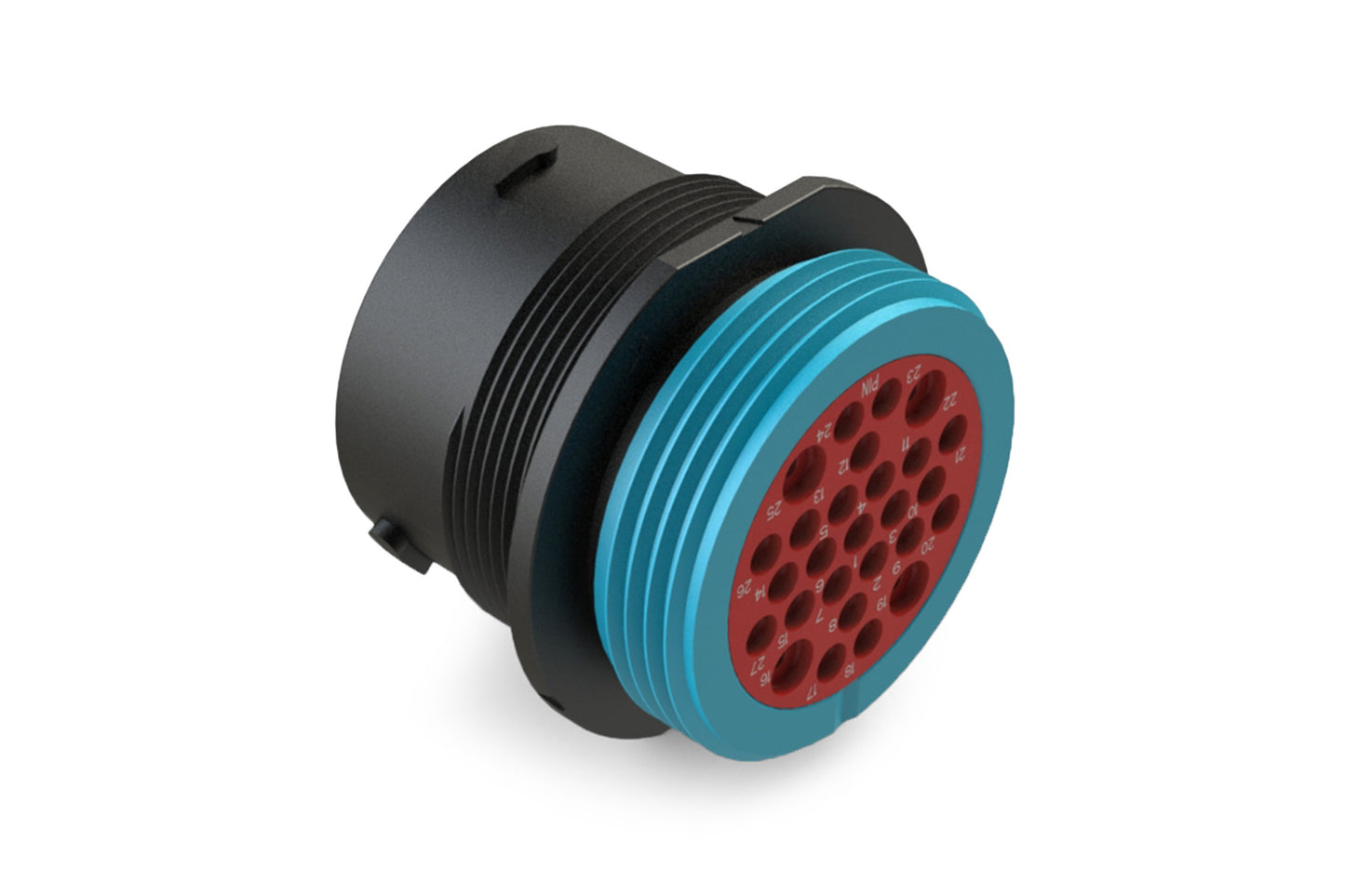 AHDP04-24-27PR-WTA 27 Position Receptacle, Pin, Shell Size 24, Reduced Diameter Seal (Blue Adapter), Wide Thread Adapter