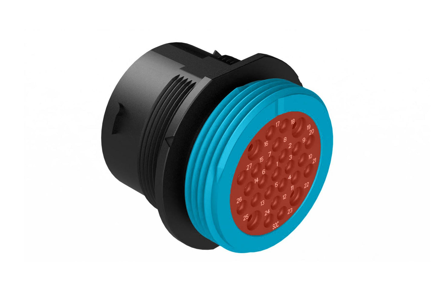 AHDP04-24-27SR-WTA 27 Position Receptacle, Socket, Shell Size 24, Reduced Diameter Seal (Blue Adapter), Wide Thread Adapter