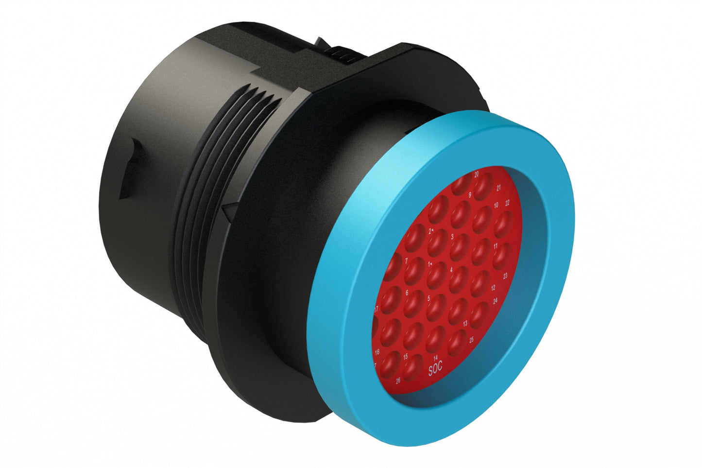 AHDP04-24-31SR-BRA 31 Position Receptacle, Socket, Shell Size 24, Reduced Diameter Seal (Blue Adapter), Backshell Ring Adapter. HDP24-24-31SE-L017