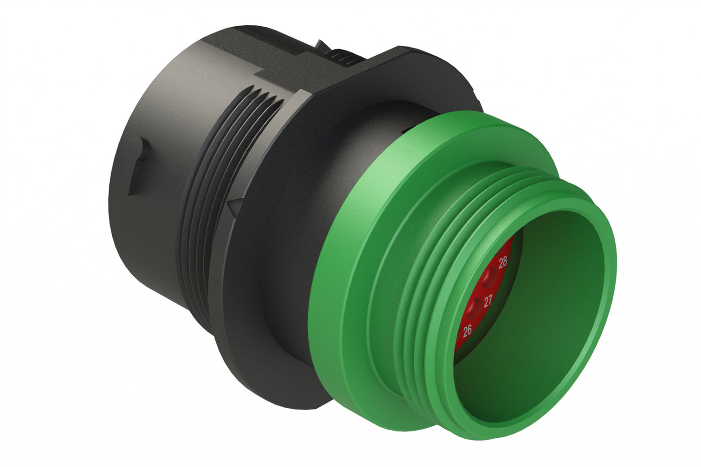 AHDP04-24-33PN-STA 33 Position Receptacle, Shell Size 24, Pin, Plastic, Normal Diameter Rear Seal, Small Thread Adapter STA (Green). HDP24-24-33PN-L015