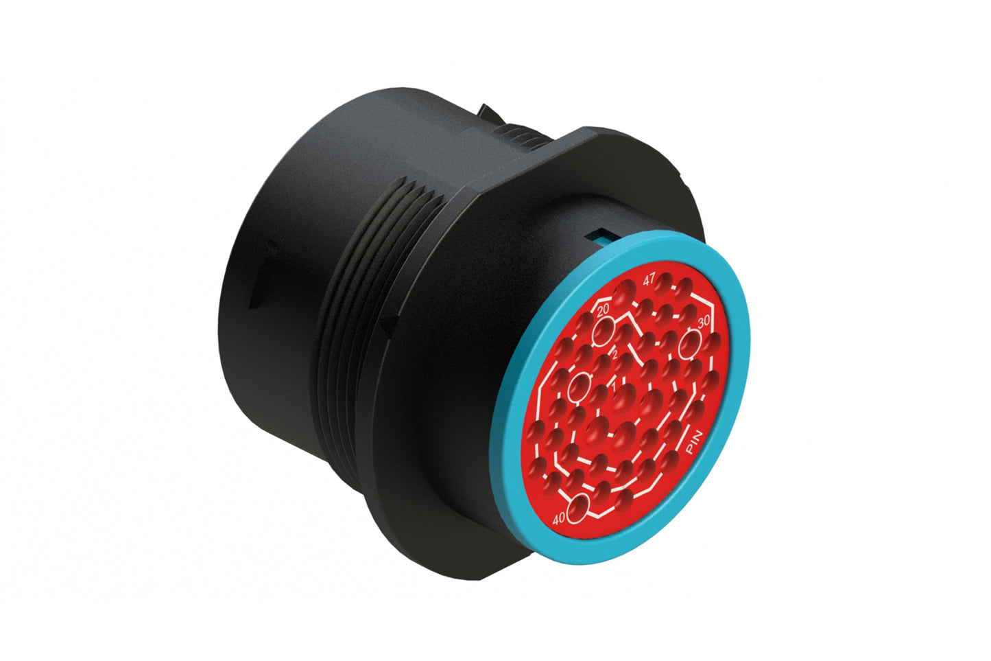 AHDP04-24-47PR-SRA 47 Position Receptacle, Pin, Shell Size 24, Reduced Diameter Seal (Blue Adapter), Smooth Ring Adapter. Dustcap Included. HDP24-24-47PE